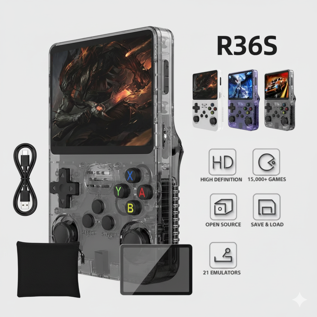 Console Retro Portatile HD con 21 emulatori, 15.000+ giochi